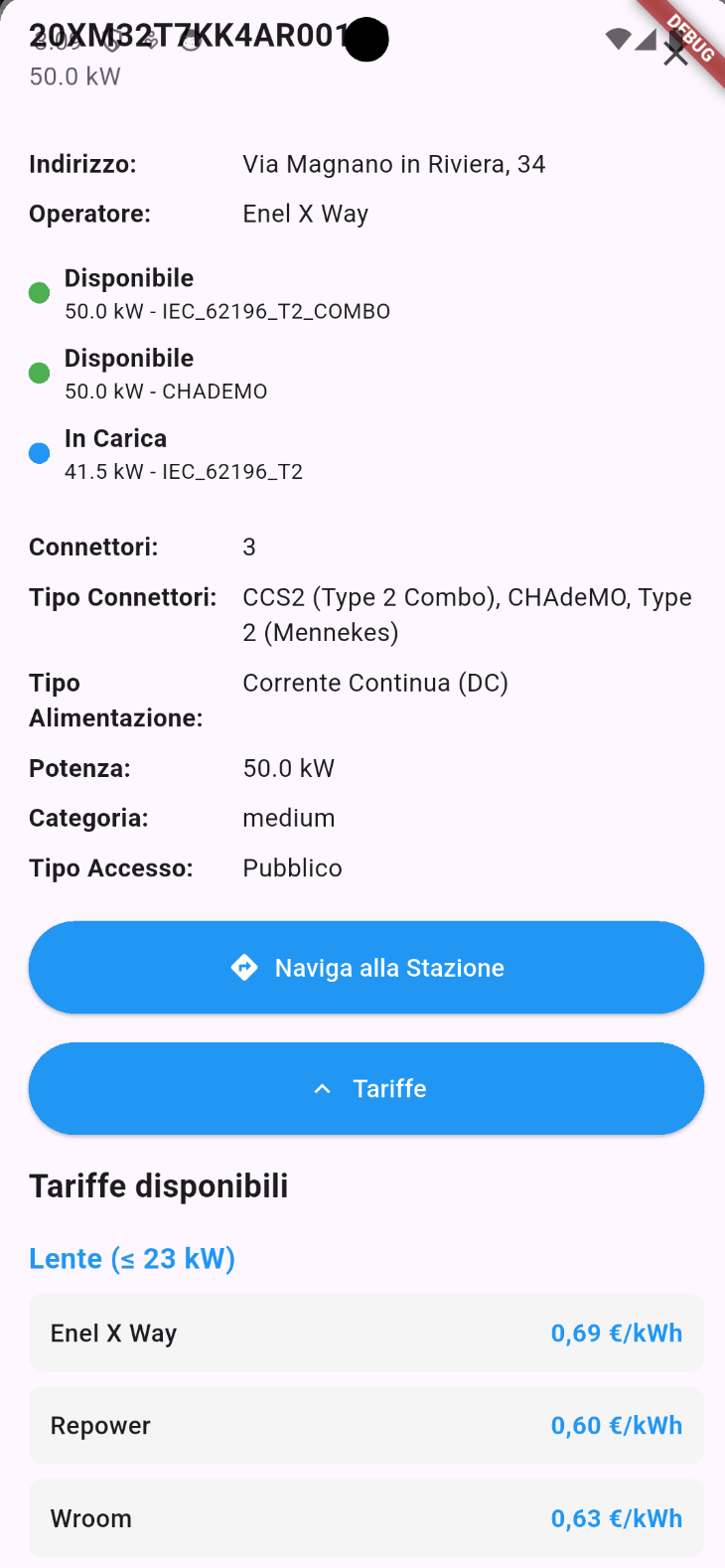 Tariffe disponibili
